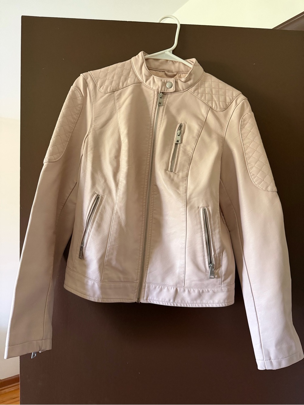 Levi's Blush Pink Faux Leather Moto Jacket